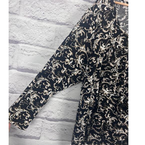 Dressbarn Women 3X Artsy Maximalist Boho Whimsigoth Abstract Ruffle Tunic Blouse - Picture 5 of 12